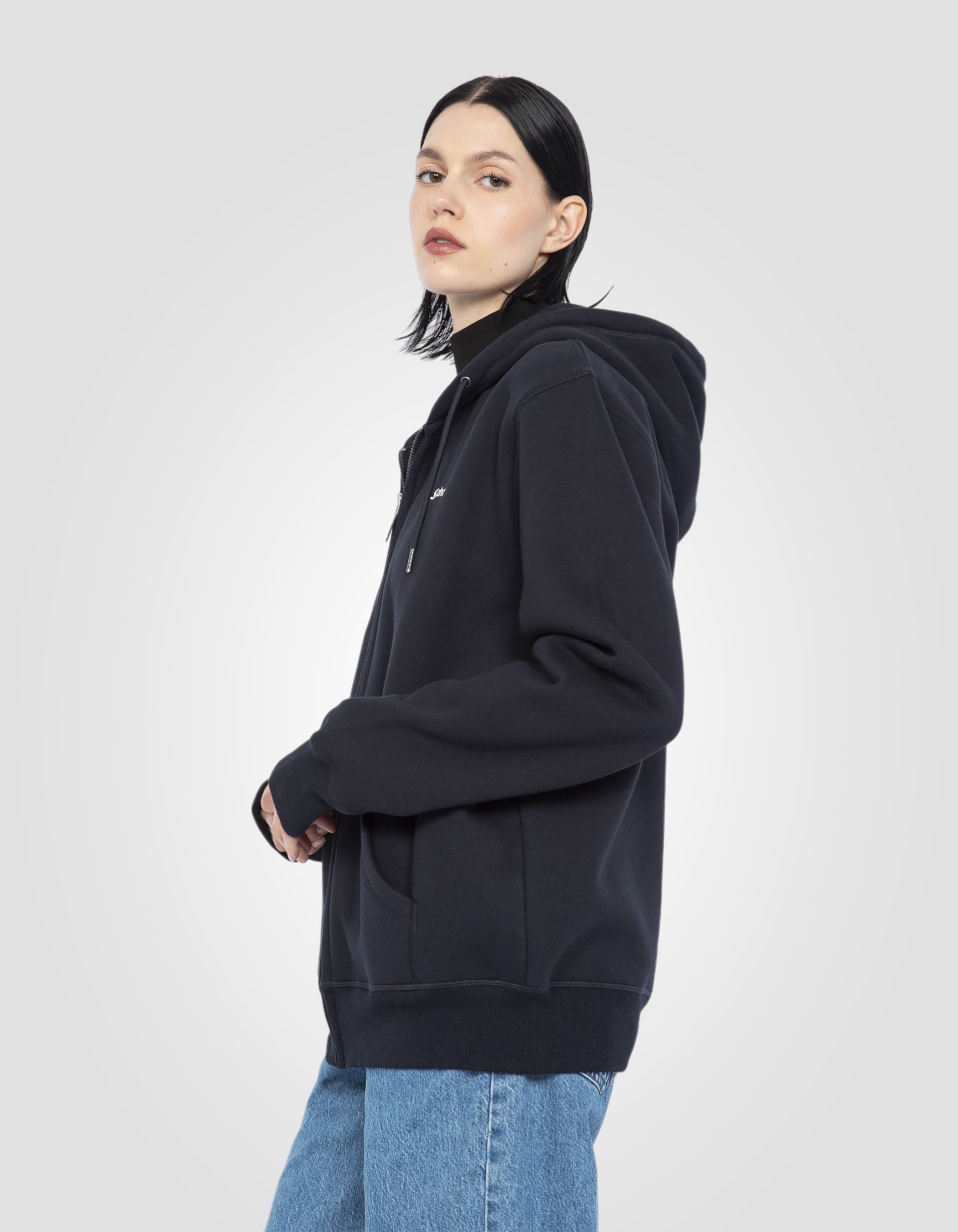 Zip hoodie in thick fleece-4