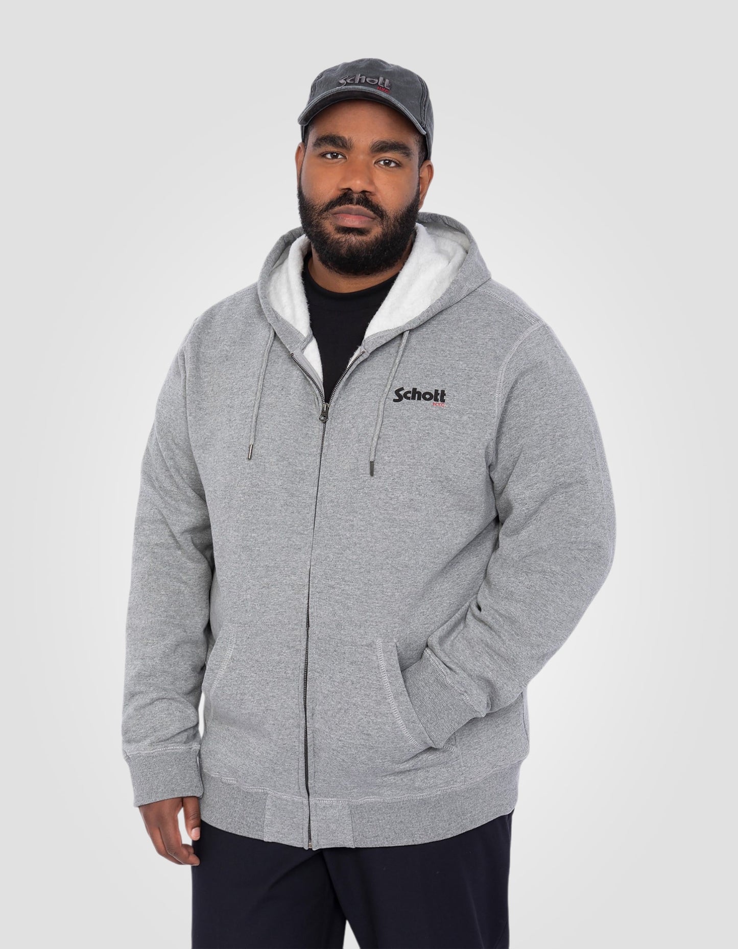 Sweatshirt zippé à capuche, Grande taille