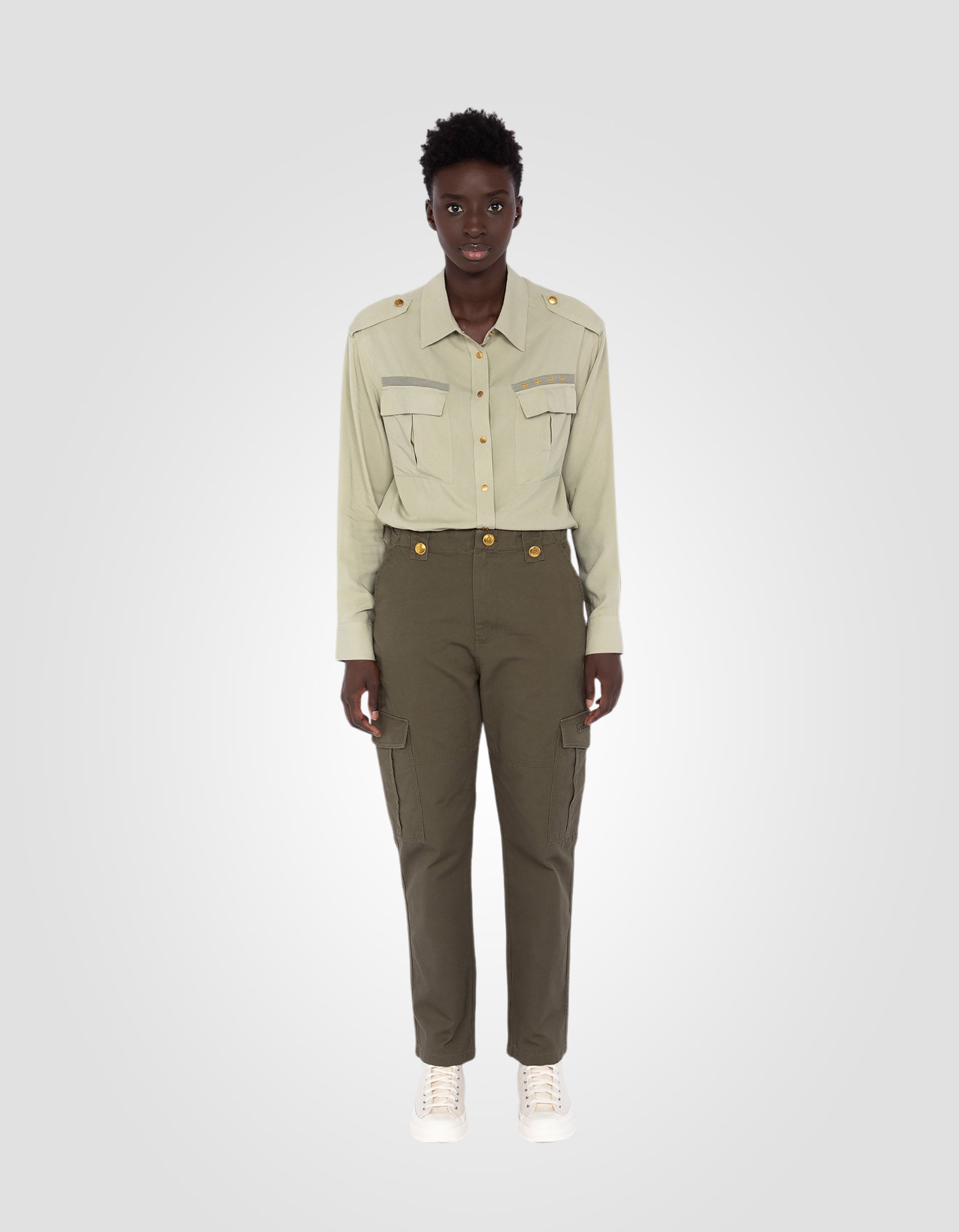 Multi-pocket military pants-4