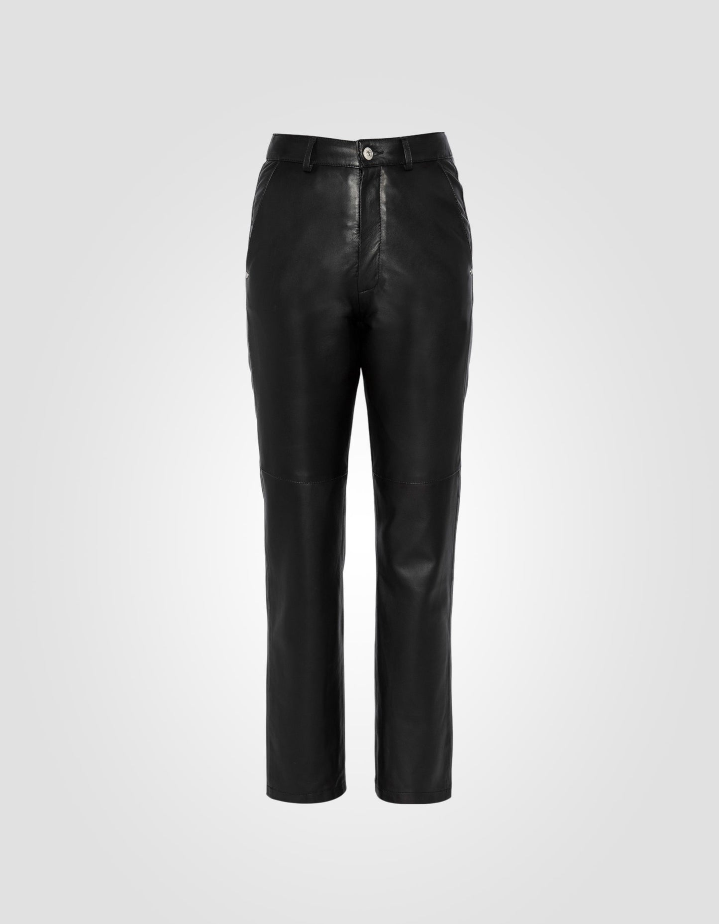 Pantalon droit en cuir