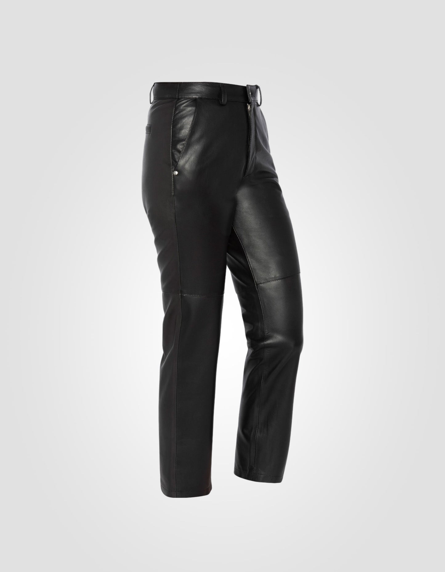 Pantalon droit en cuir