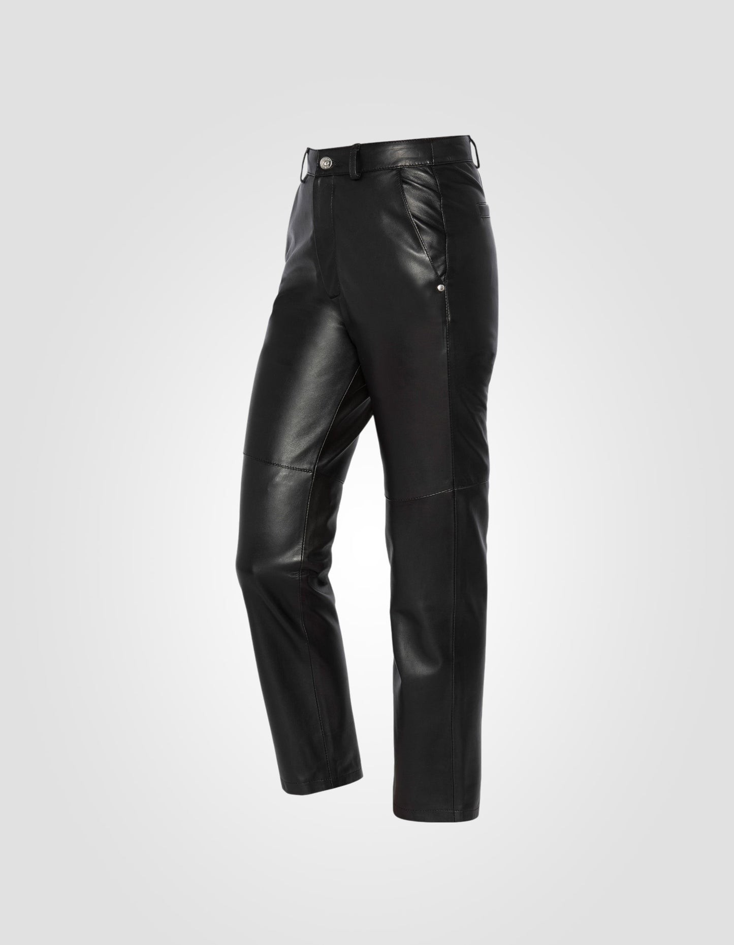 Pantalon droit en cuir