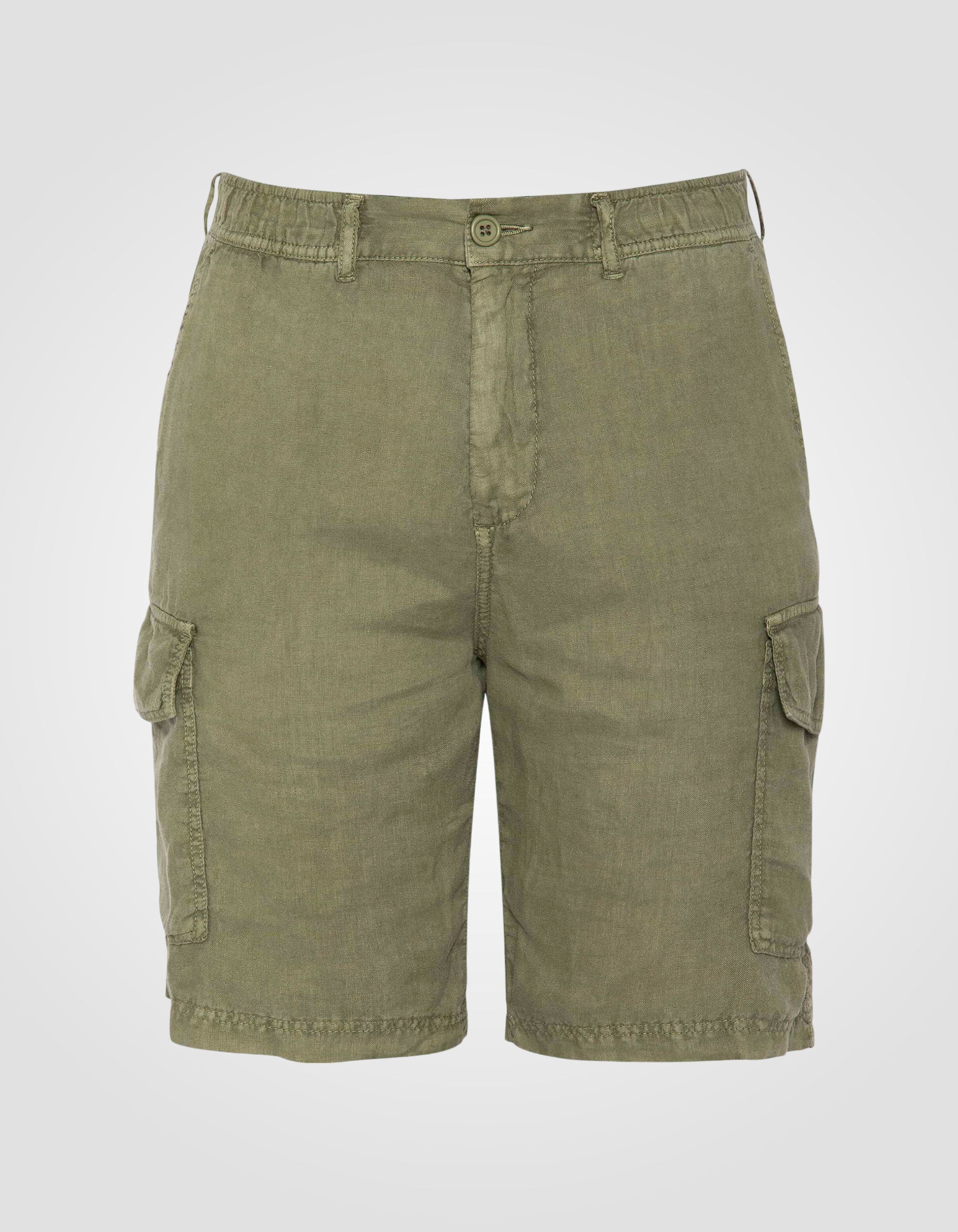 Linen cargo shorts-3