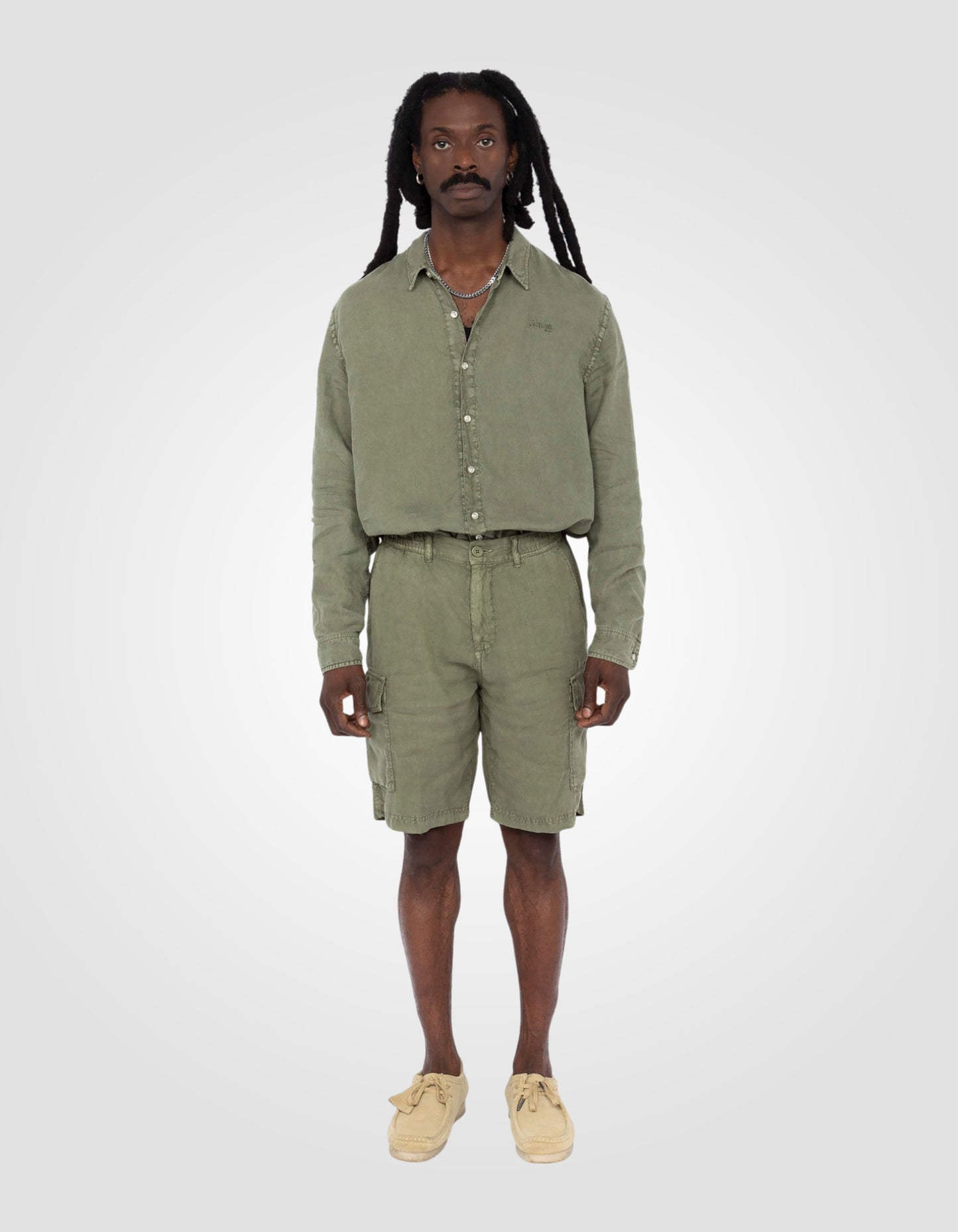 Linen cargo shorts