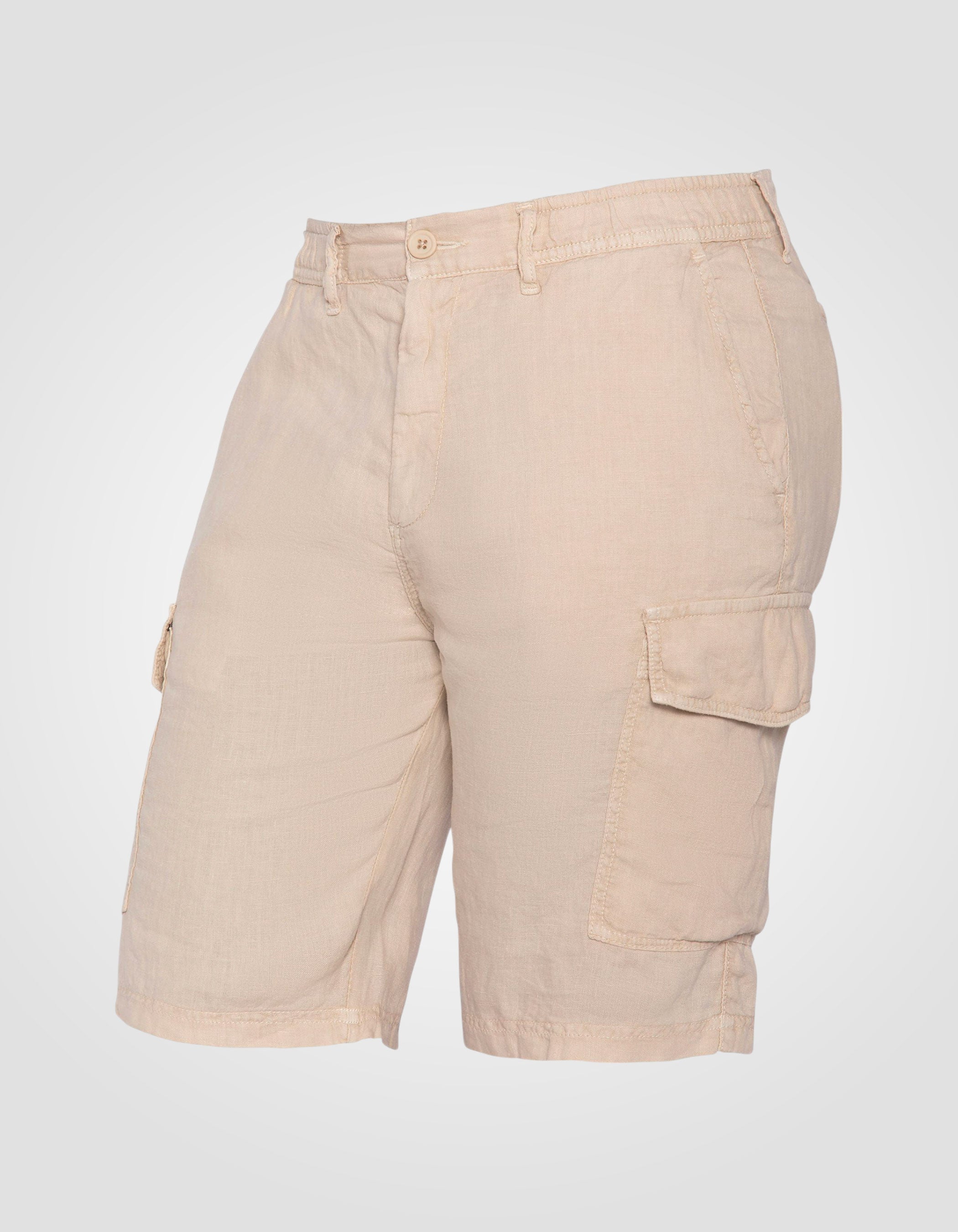 Linen cargo shorts-4