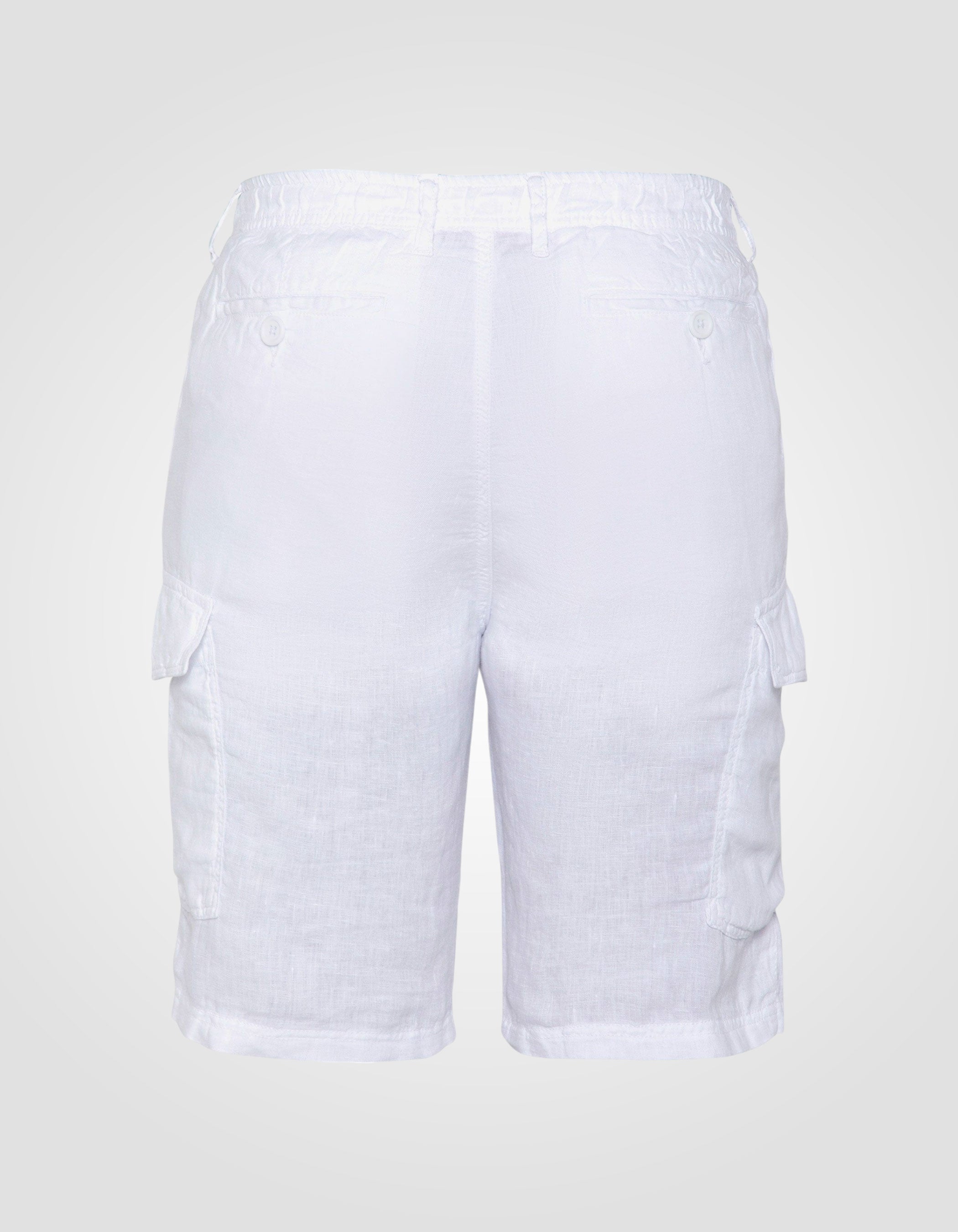 Linen cargo shorts-2