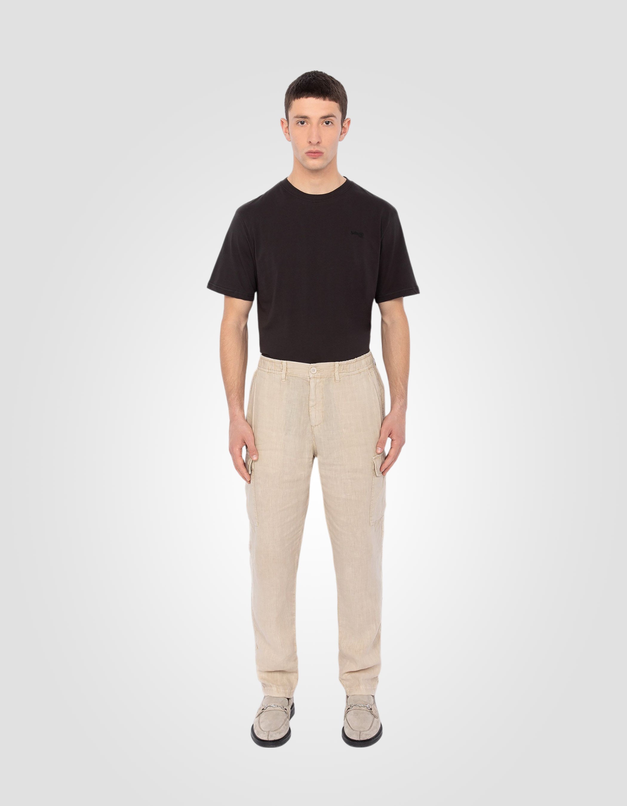 Linen cargo pants-4