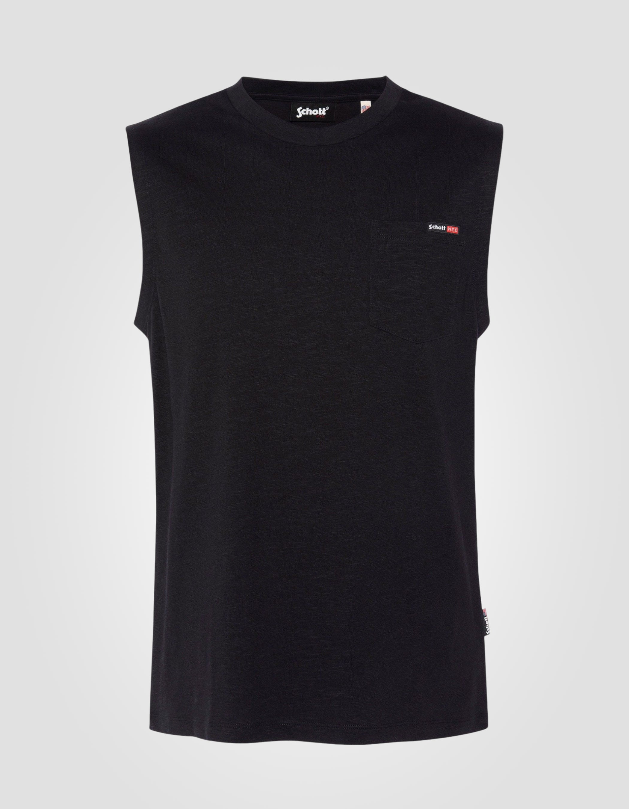 Flamed-effect sleeveless T-shirt-2