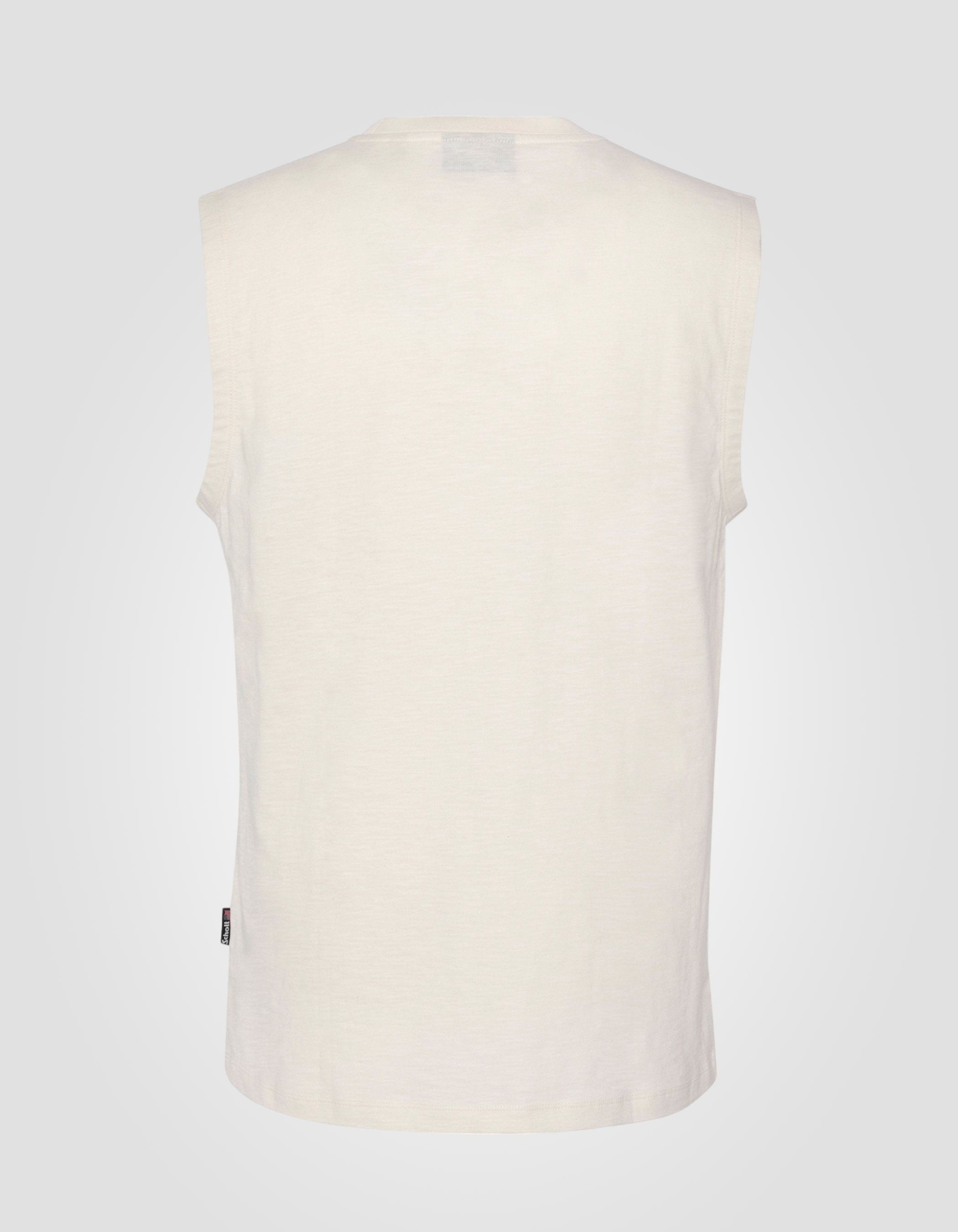 Flamed-effect sleeveless T-shirt-2