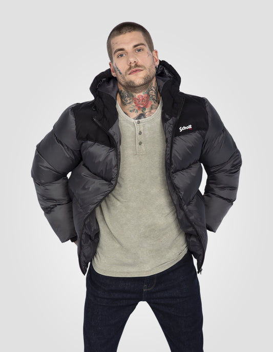 Unisex-Daunenjacke mit fester Kapuze