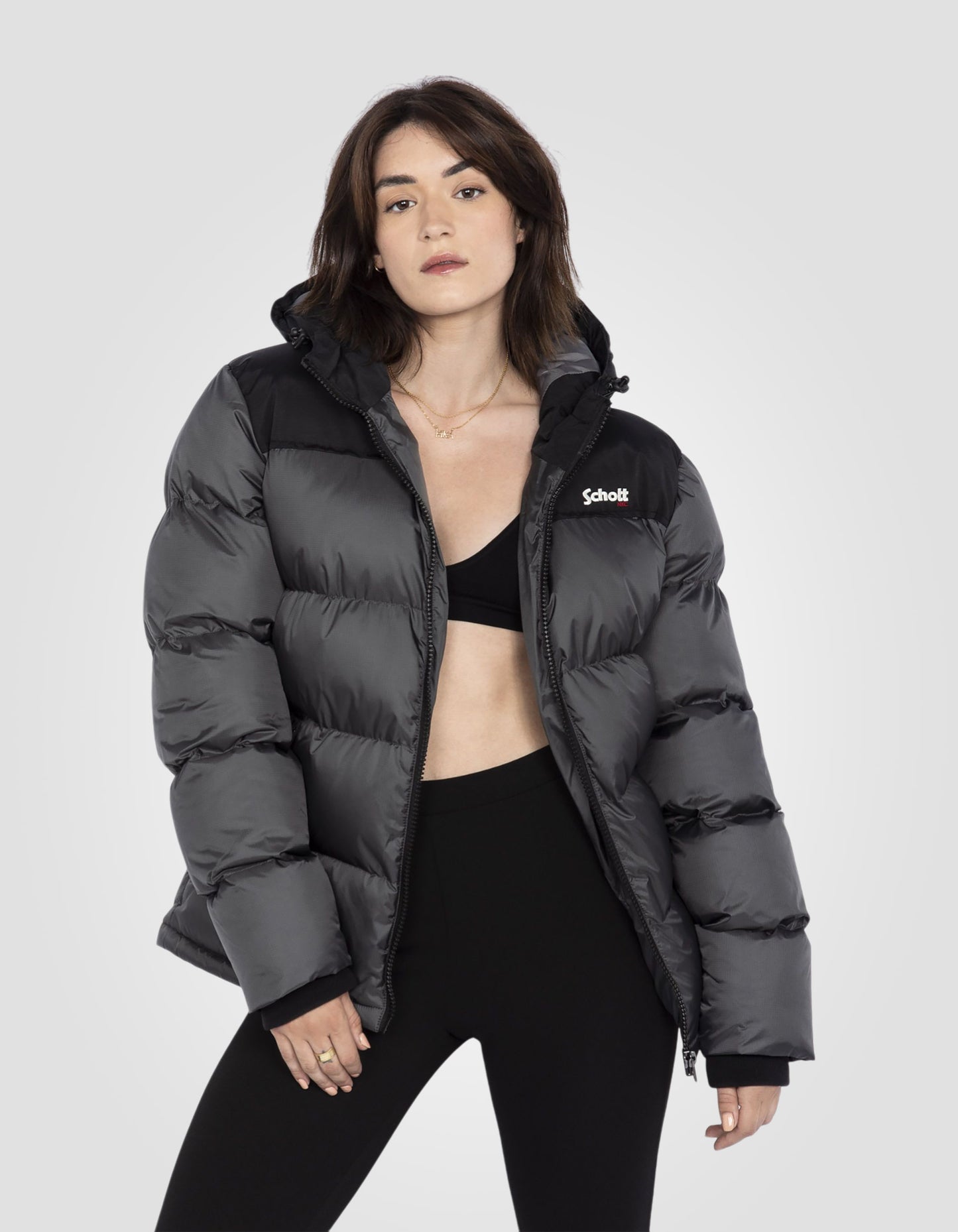 Puffer hooded jacket