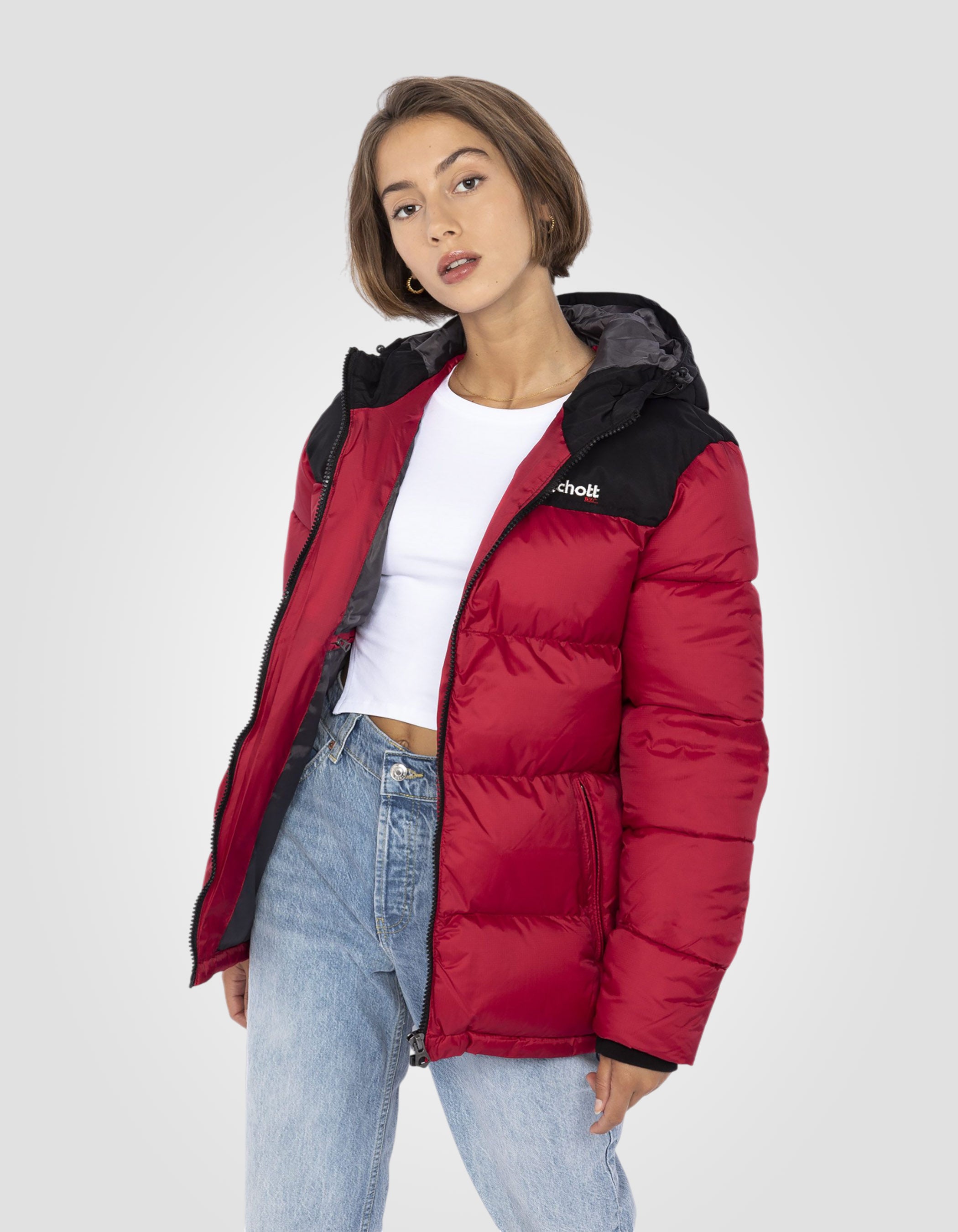 Unisex-Daunenjacke mit fester Kapuze -3