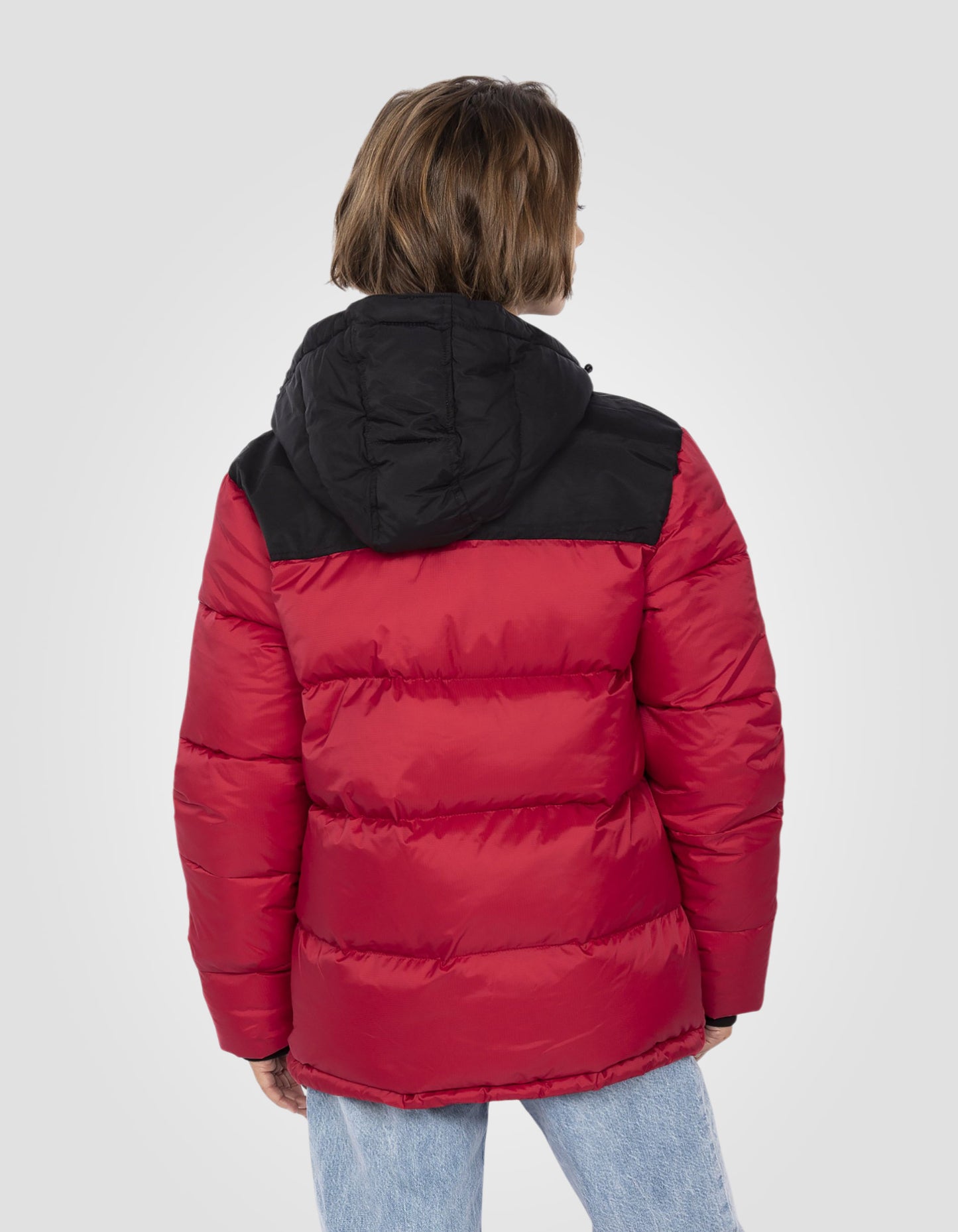 Unisex-Daunenjacke mit fester Kapuze 