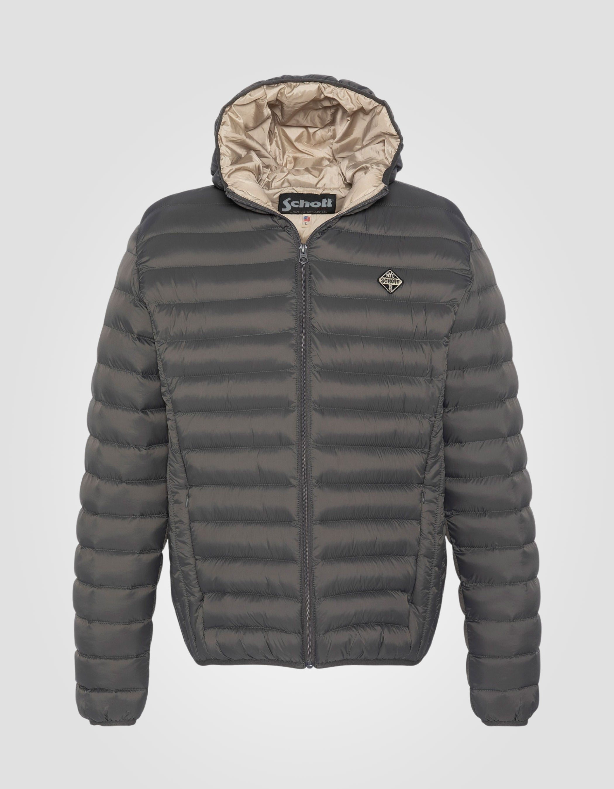 Schott NYC® ultra-lightweight hooded puffer jacket-1