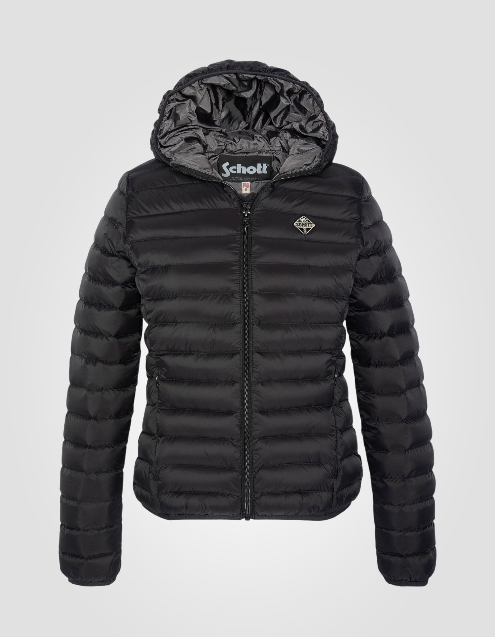 Schott NYC® ultra-lightweight hooded puffer jacket-1