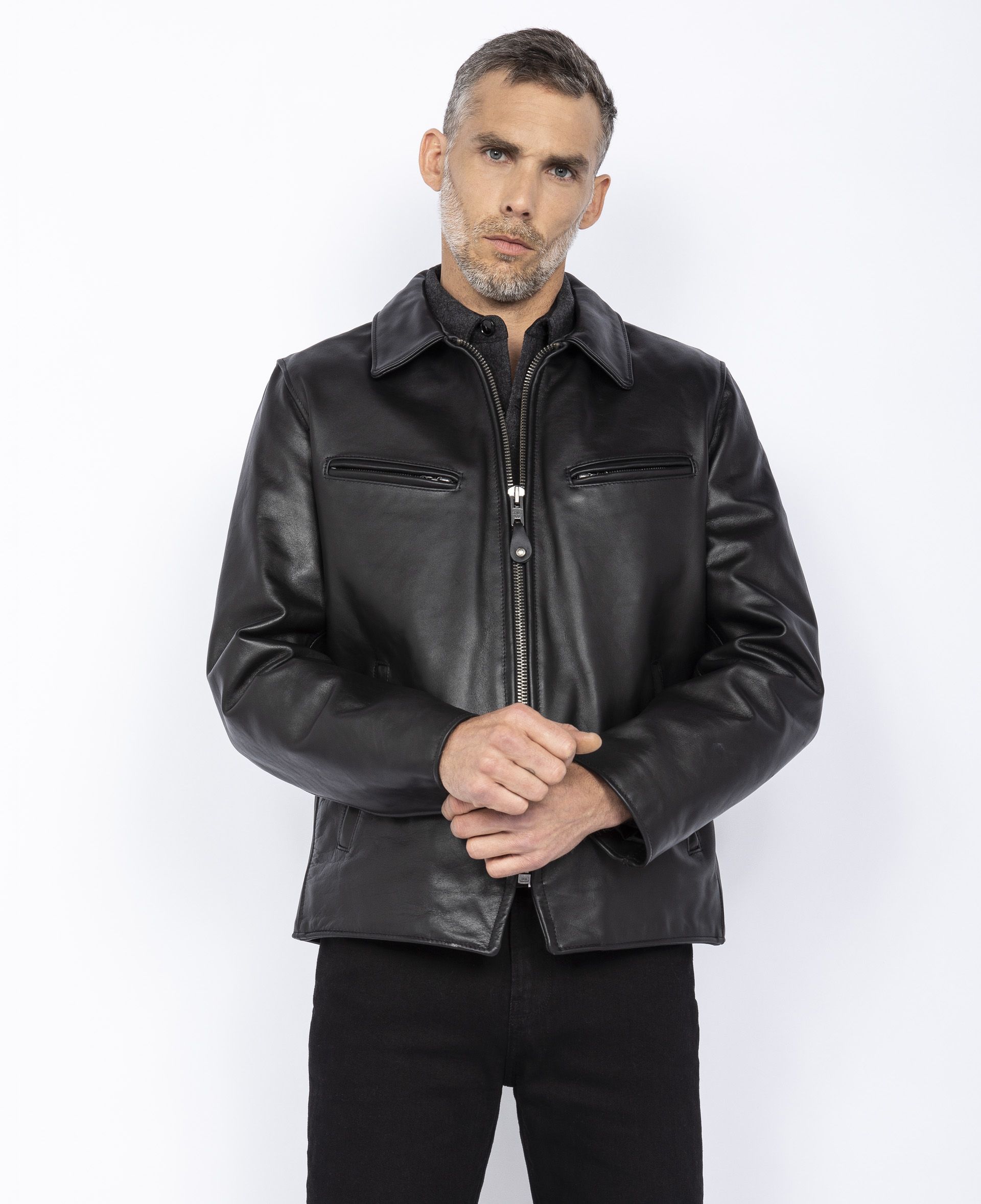 Buy Biker jacket mythical USA, cowhide leather man 100% cowhide