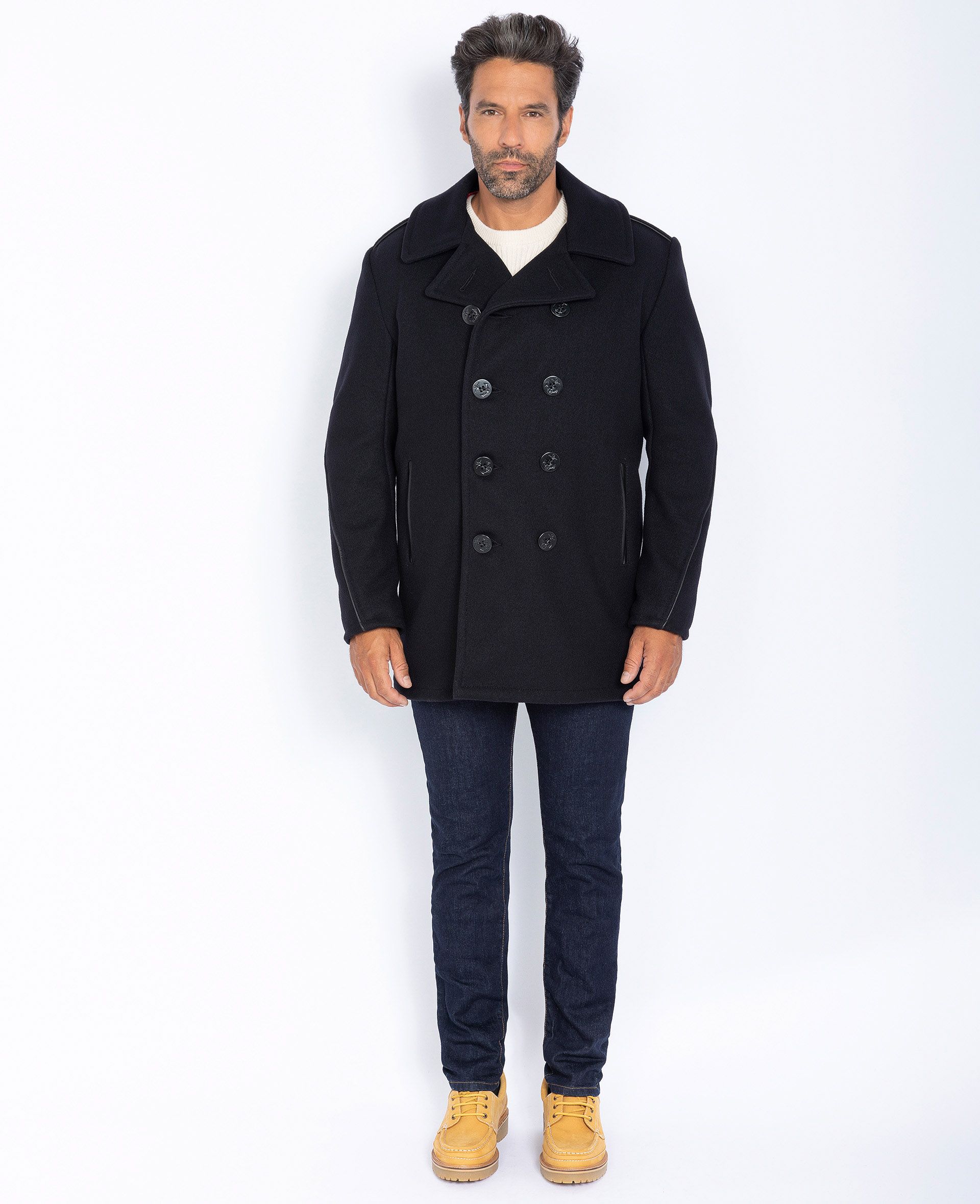 Buy Fitted peacoat, mythical USA man 75% wool / 25% nylon