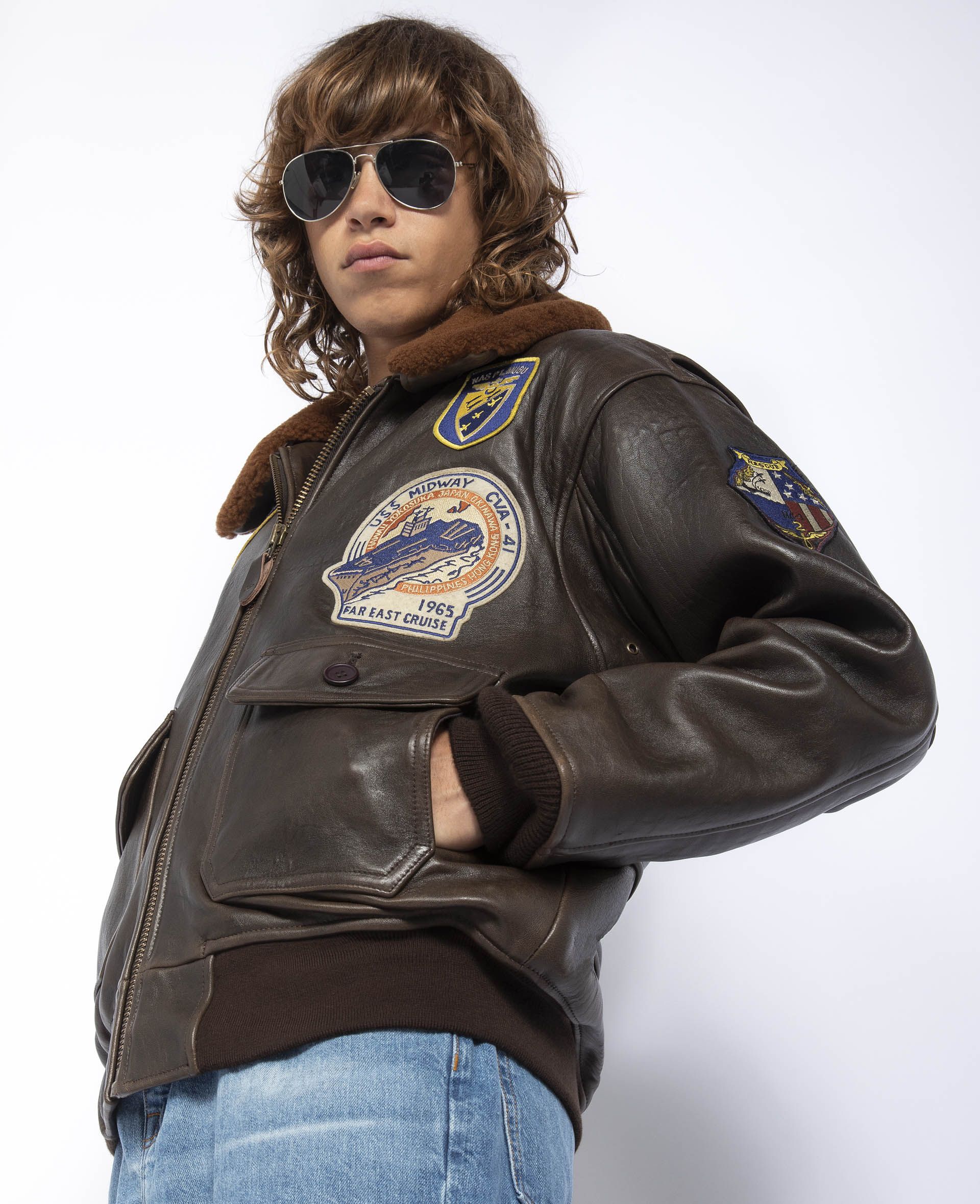 Schott N.Y.C. G1S G-1 Leather Flight Jacket