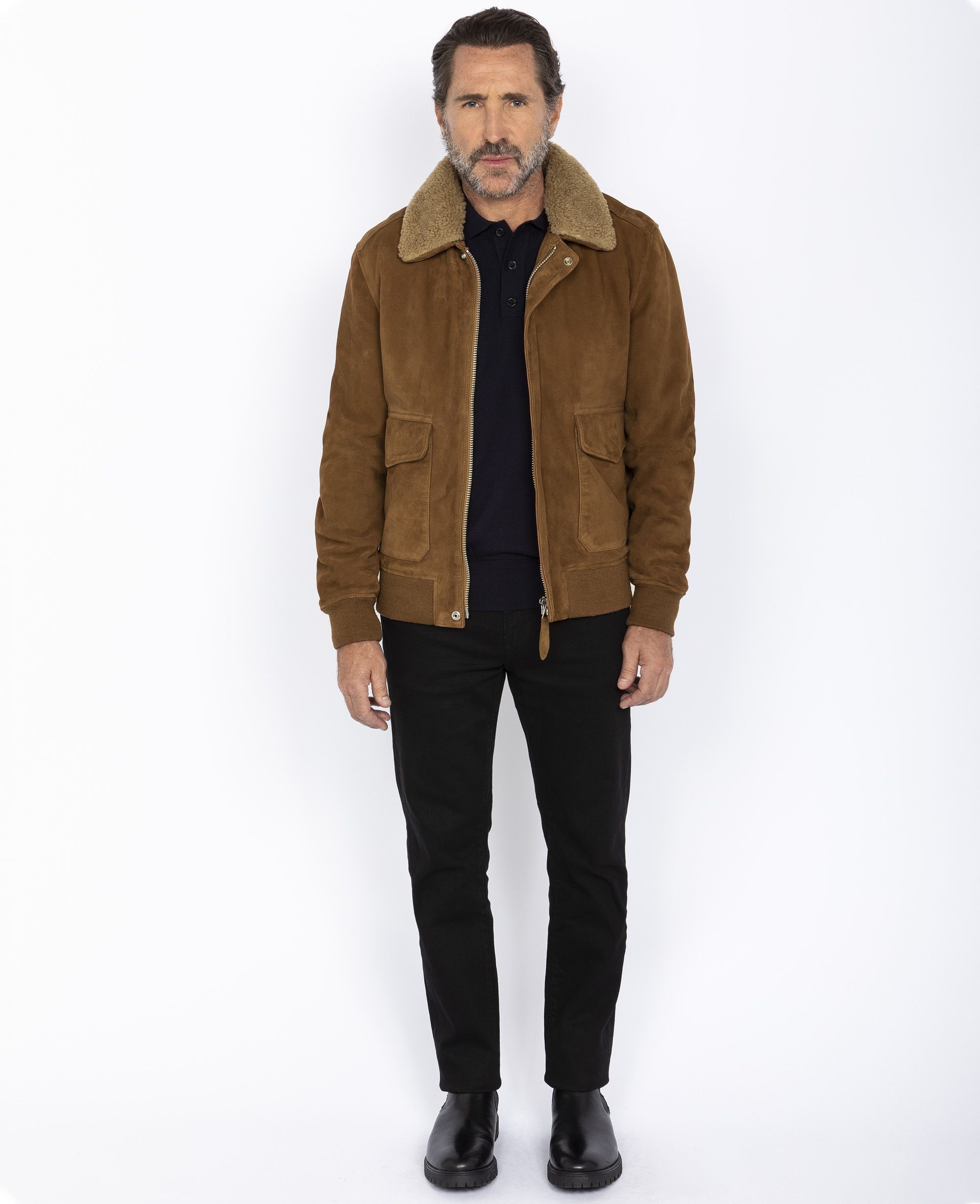 Buy A-2 Suede flight jacket, goat leather man 100% Goat leather