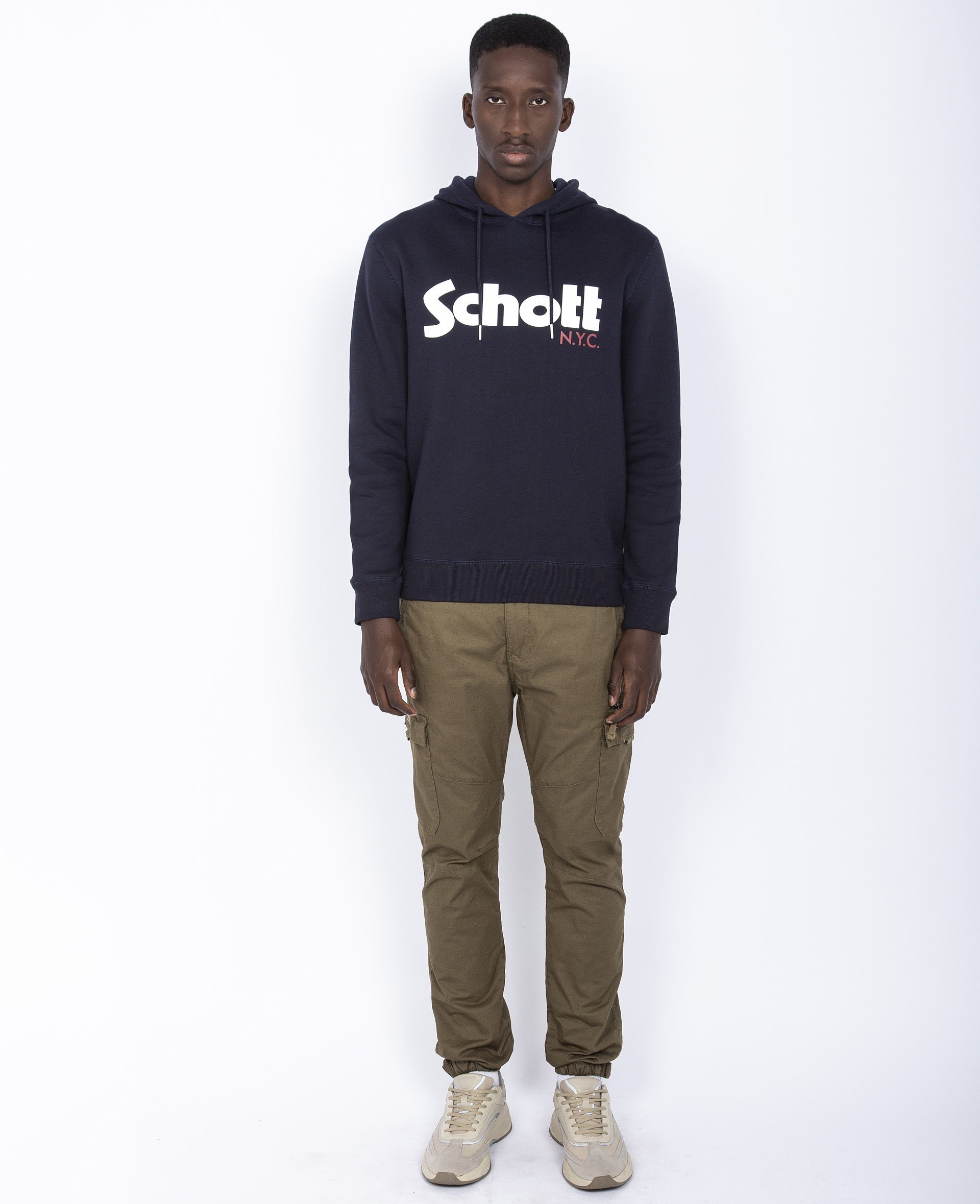 Schott NYC Trucker Sweatshirt, Black
